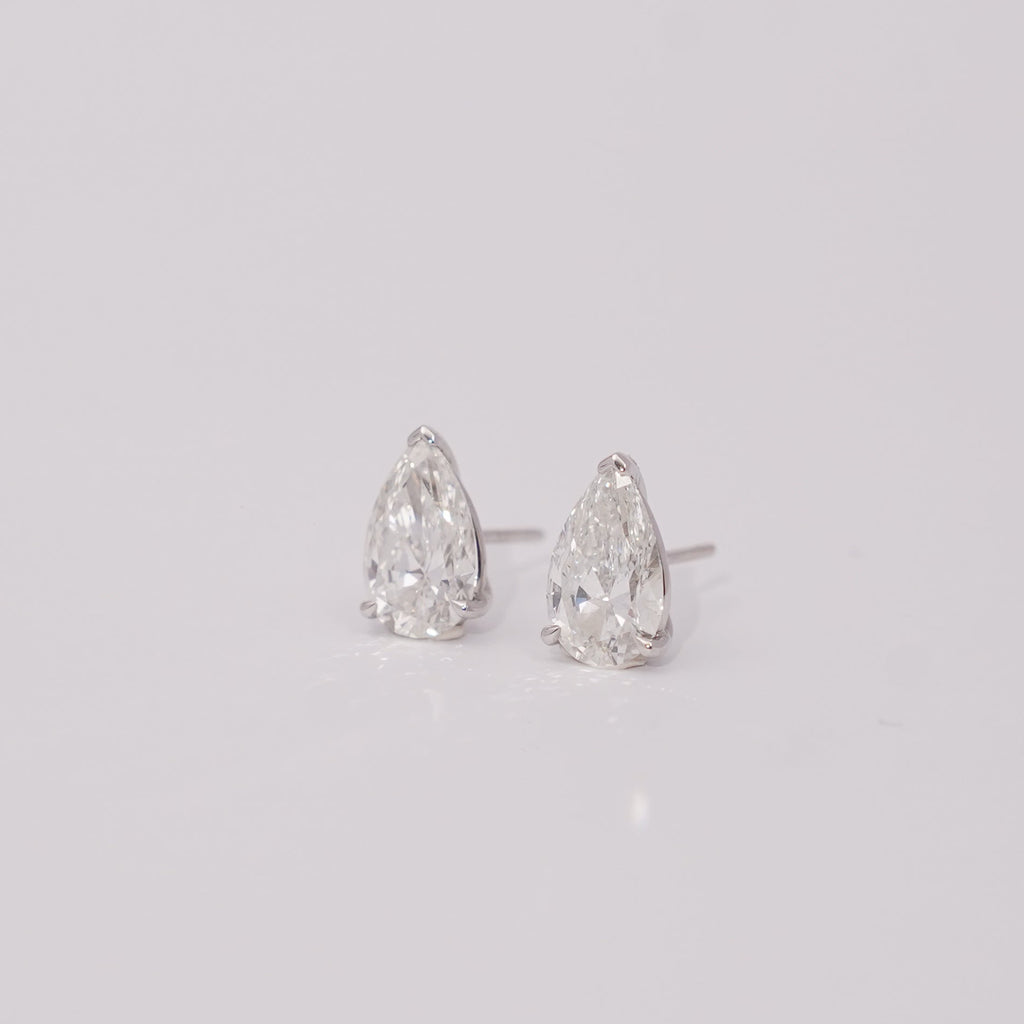 Diamond Pear Studs