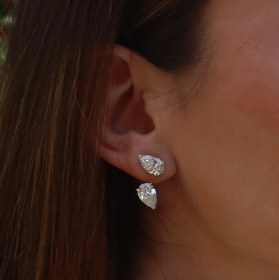 Meridian Earring Jackets in Tilted Pear