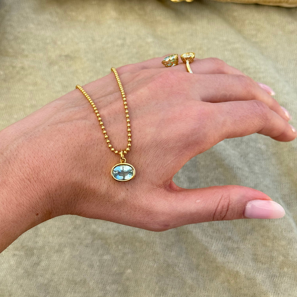 Oval Aquamarine Charm