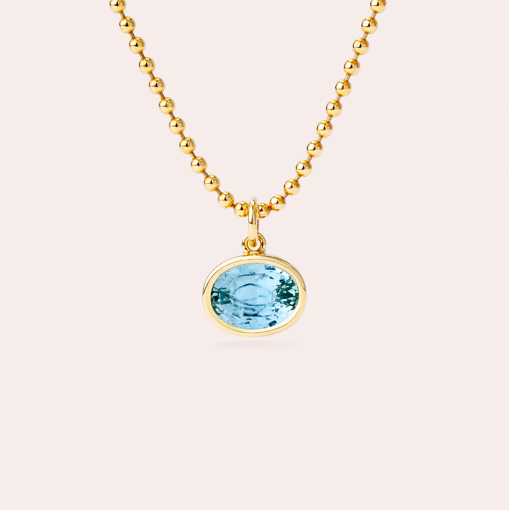 Oval Aquamarine Charm