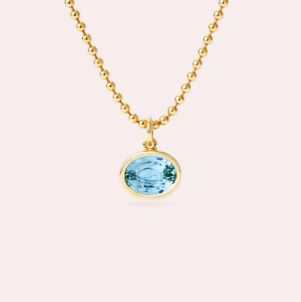 Oval Aquamarine Charm